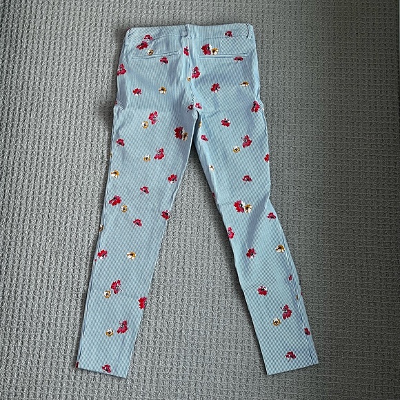 Old Navy Blue and White Stripe Pixie Pant - Picture 2 of 6